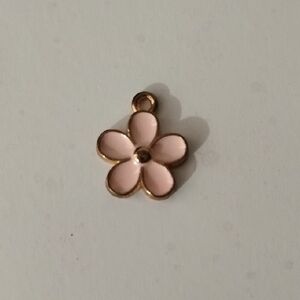 Gold and Pink Flower Pendant